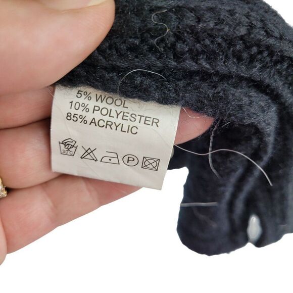 Vintage 90's Coatigan Duster Cardigan M Black Whimsical Embroidery Fairy Grunge - Picture 16 of 17